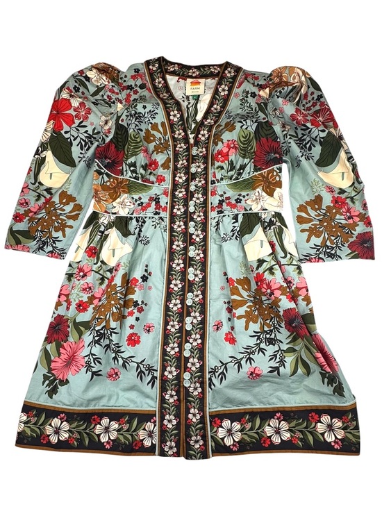 FARM Rio Dresses & Skirts - Farm Rio x Anthropologie Beauty Bouquet Blue Mini Dress Women's Medium Cotton